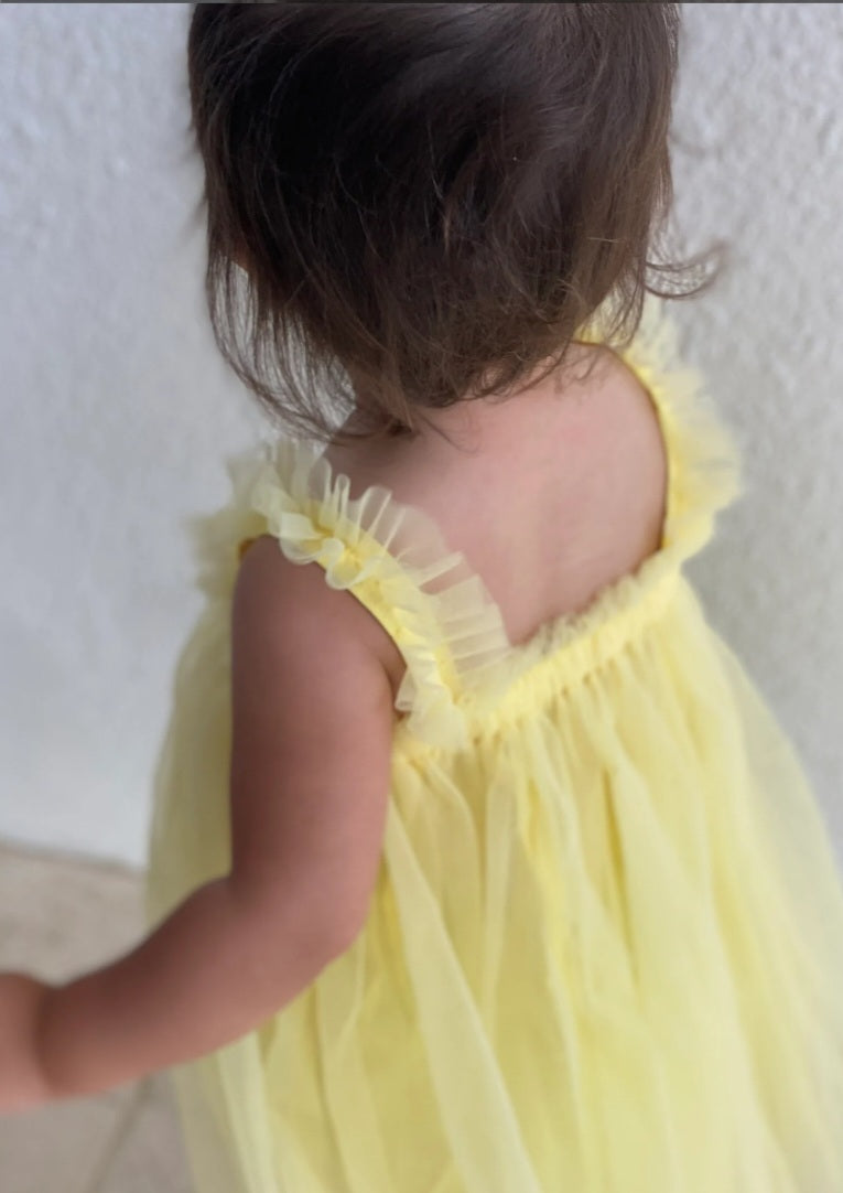 Pale Yellow Tulle Dress