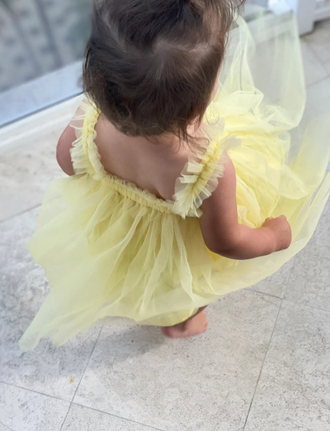 Pale Yellow Tulle Dress