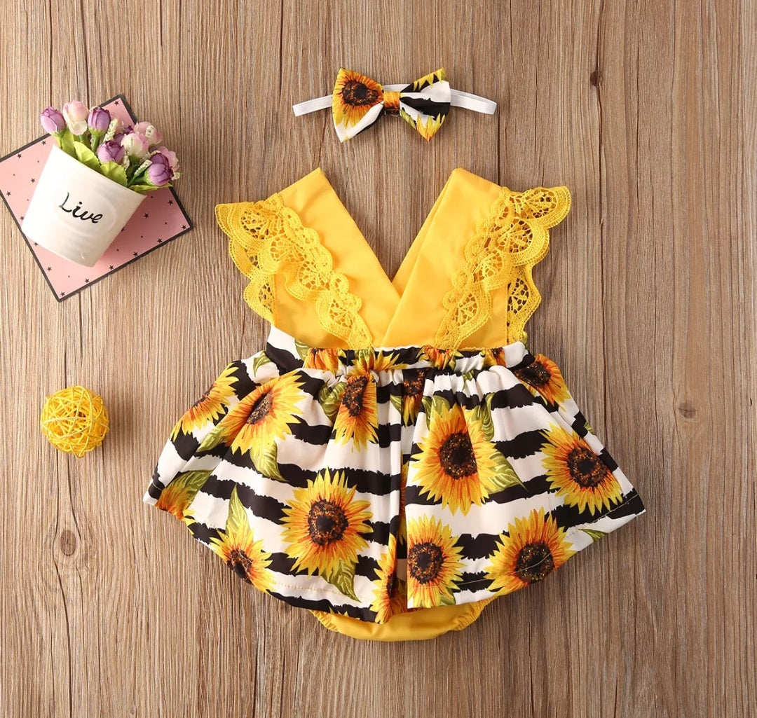 Sunflower Romper Dress
