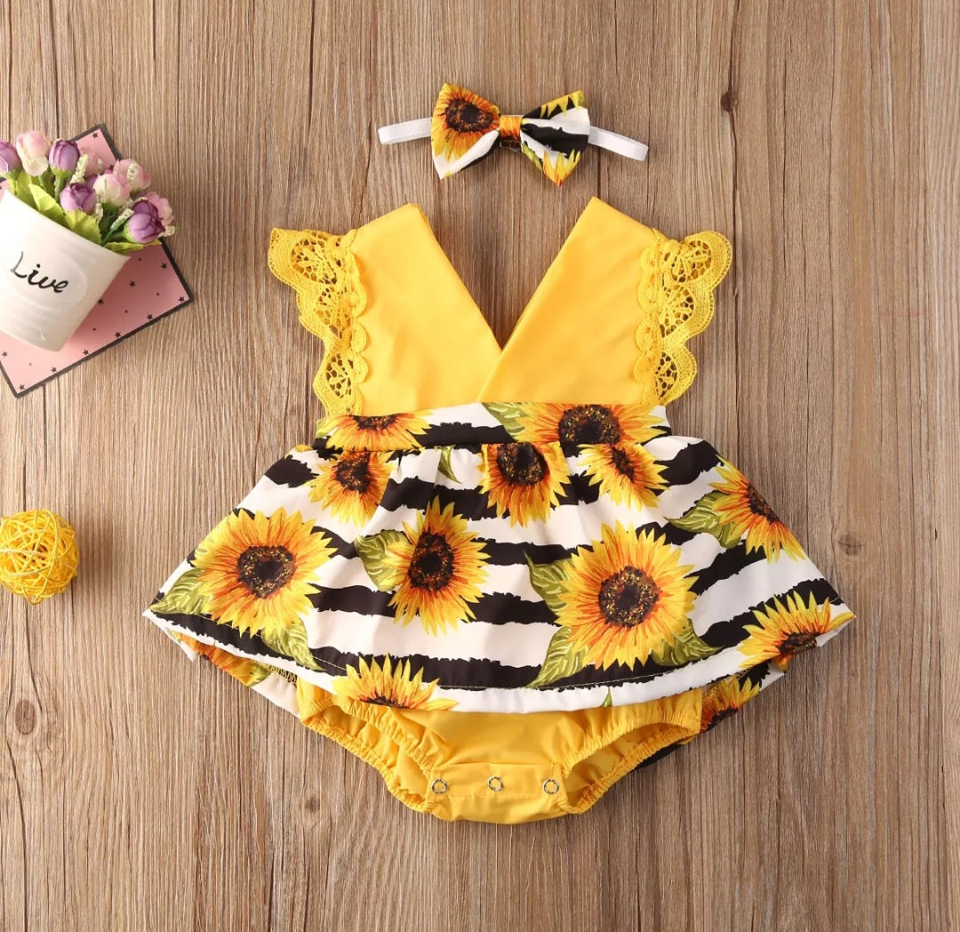 Sunflower Romper Dress