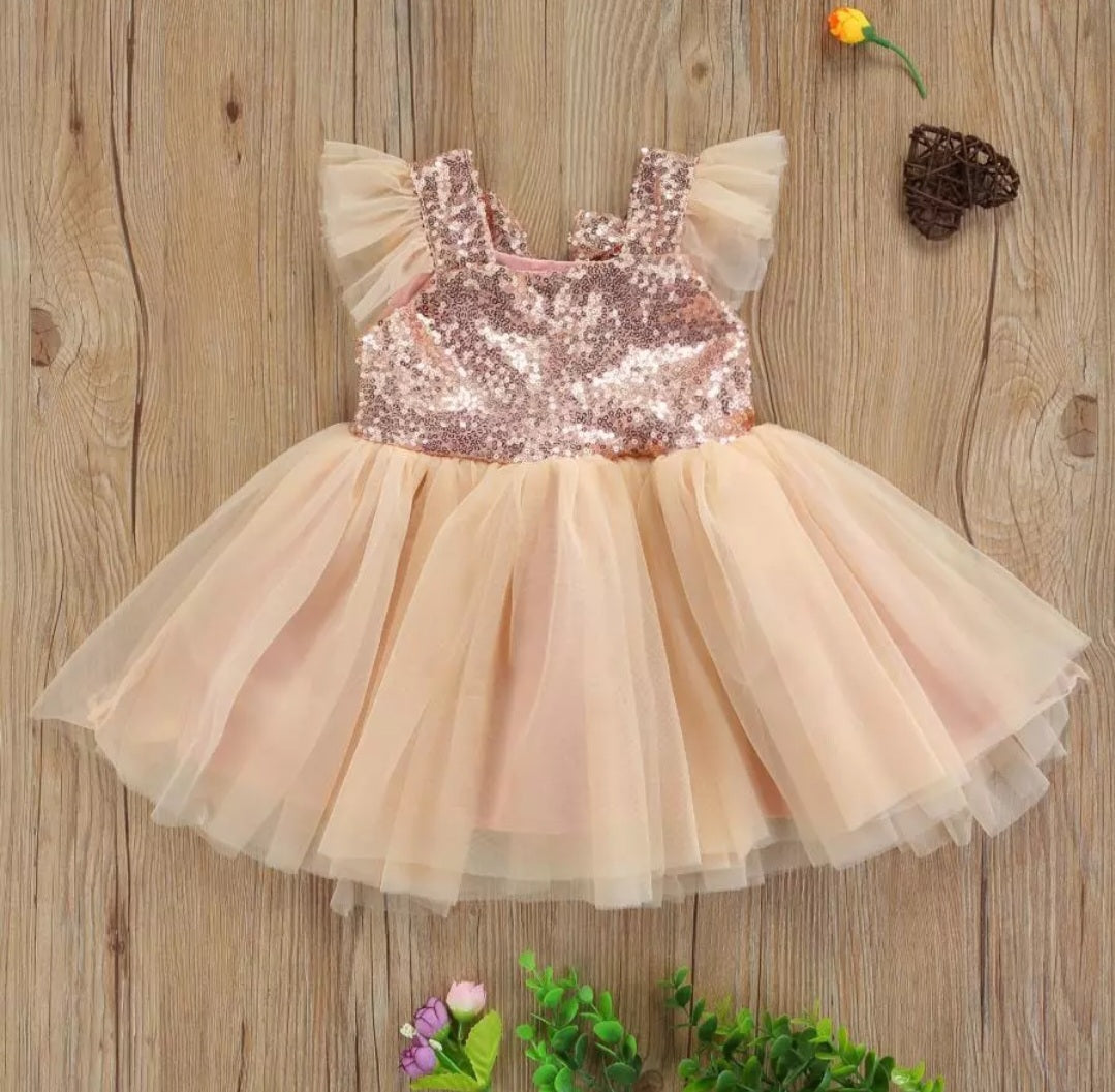 Rose Gold Sequins Special Occasions Dress