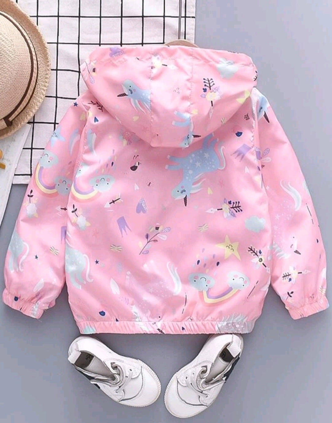 Pink Rainbows and Unicorns Windbreaker Jacket