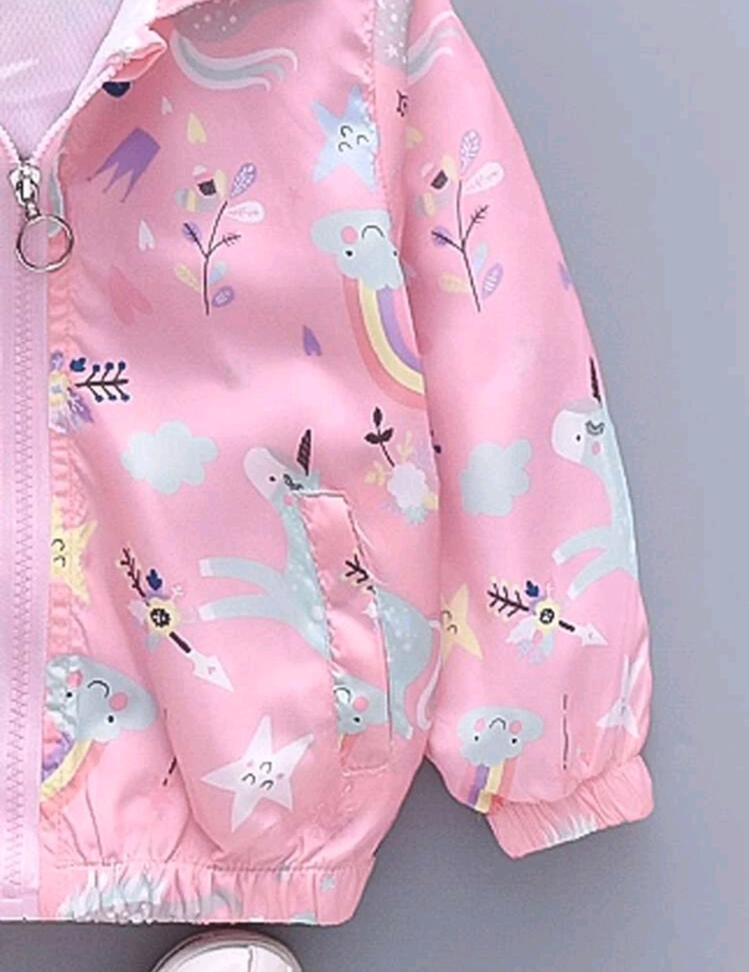 Pink Rainbows and Unicorns Windbreaker Jacket