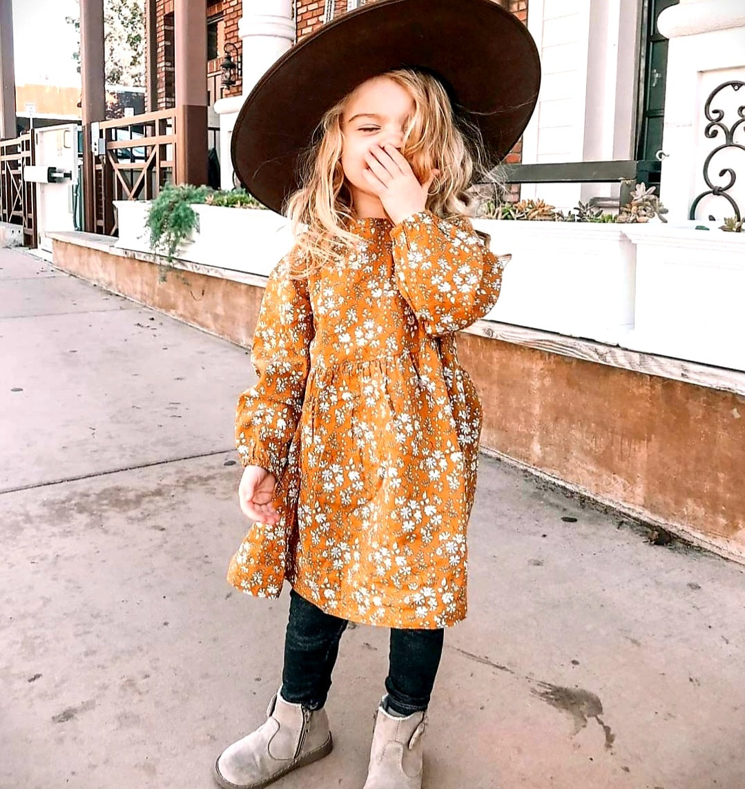 Mustard Floral Dess 100038