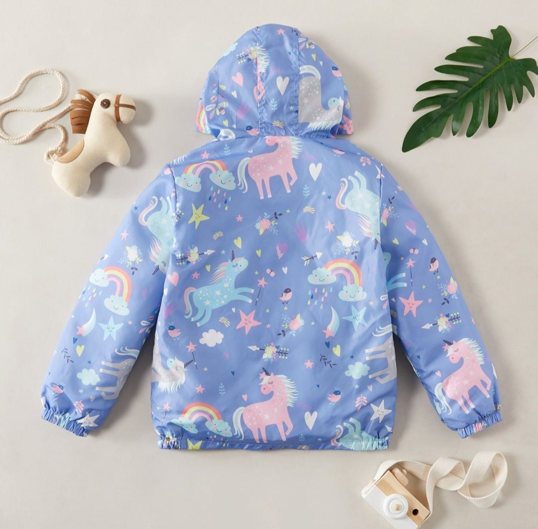 Blue Unicorn Rainbow Windbreaker Jacket 1001099