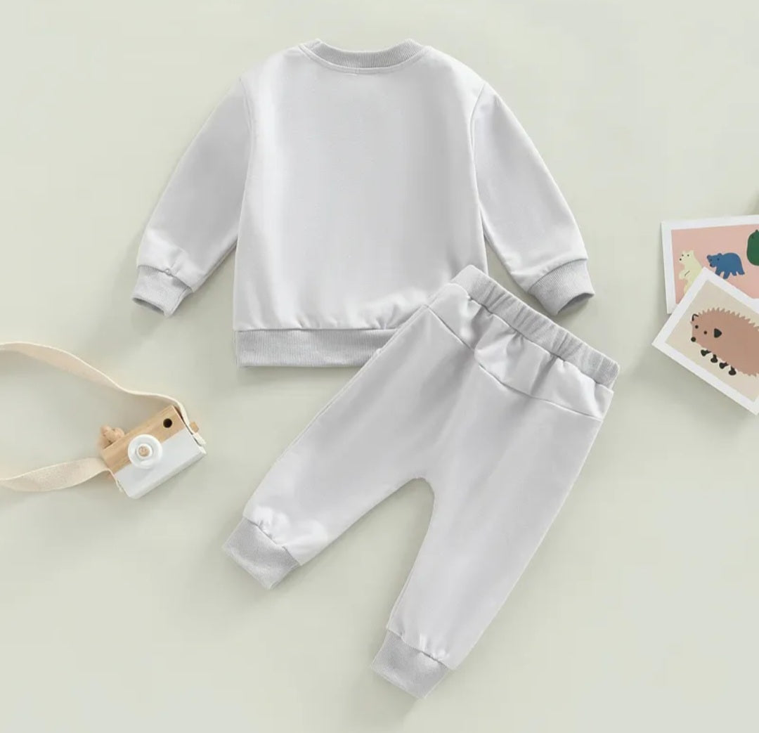 Gray Gratitude Crewnek Tracksuit