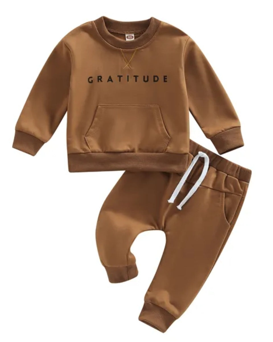 Toffee Gratitude Crewnek Tracksuit