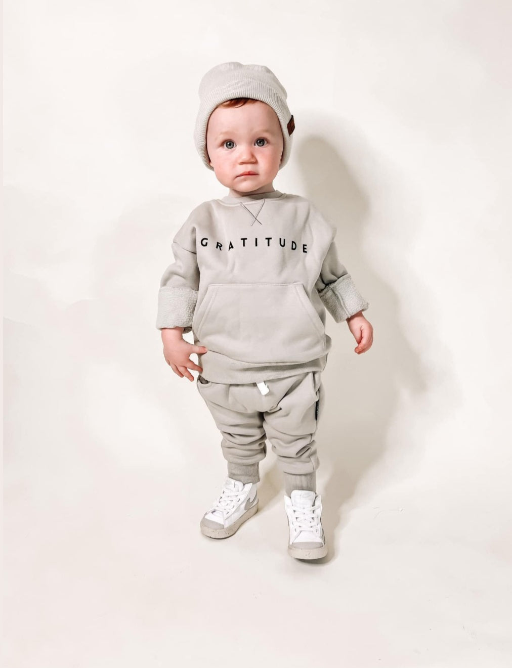Gray Gratitude Crewnek Tracksuit