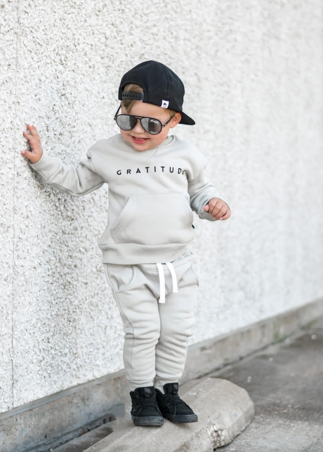 Gray Gratitude Crewnek Tracksuit