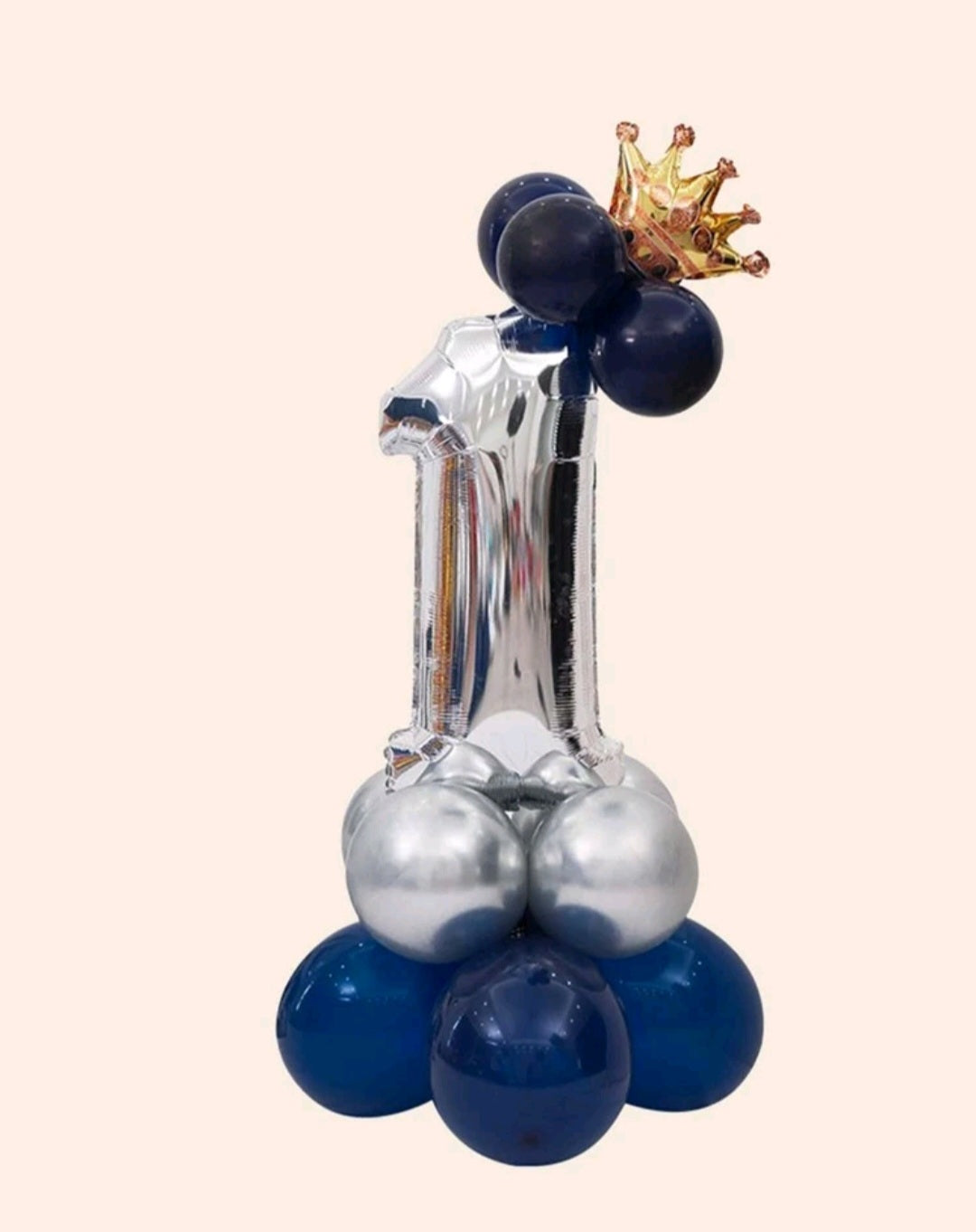 1,2 Navy, Silver and Gold 16PSC Balloon Set