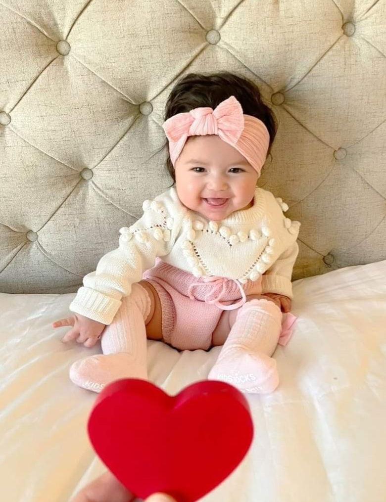 Luxury Knitwear Two-toned Romper Pink