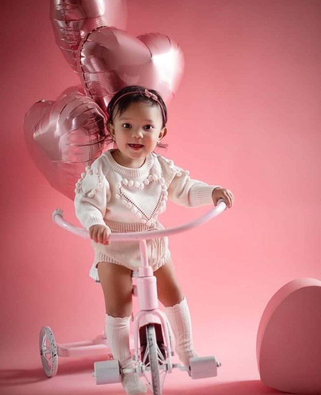 Luxury Knitwear Two-toned Romper Pink