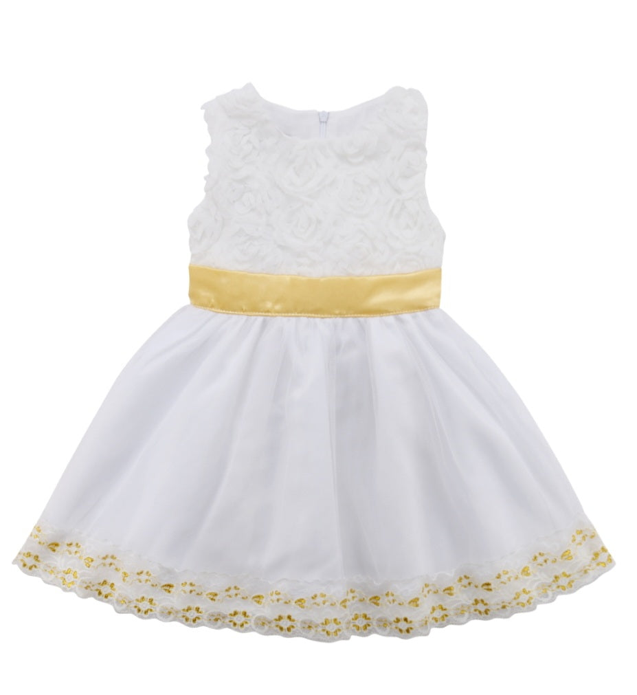 White Dress with Gold Detail