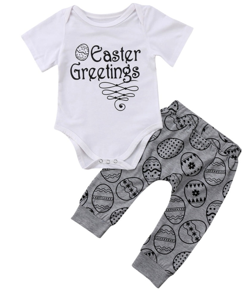 Easter Greetings Romperand Pants 900021