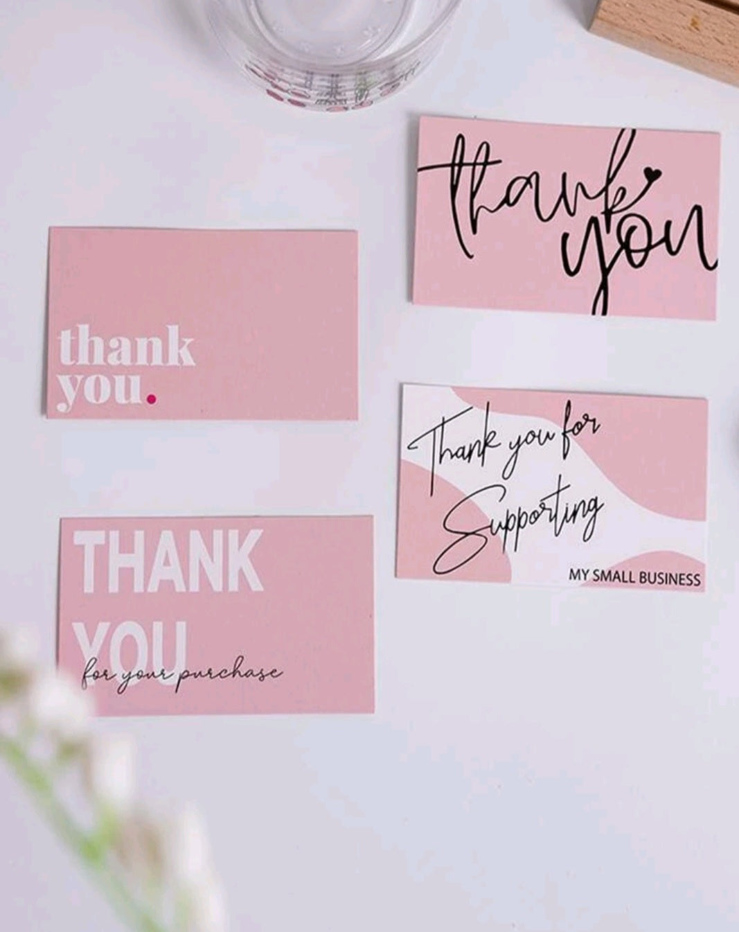 Thank you for Supporting Cards Pink Assorted (50)