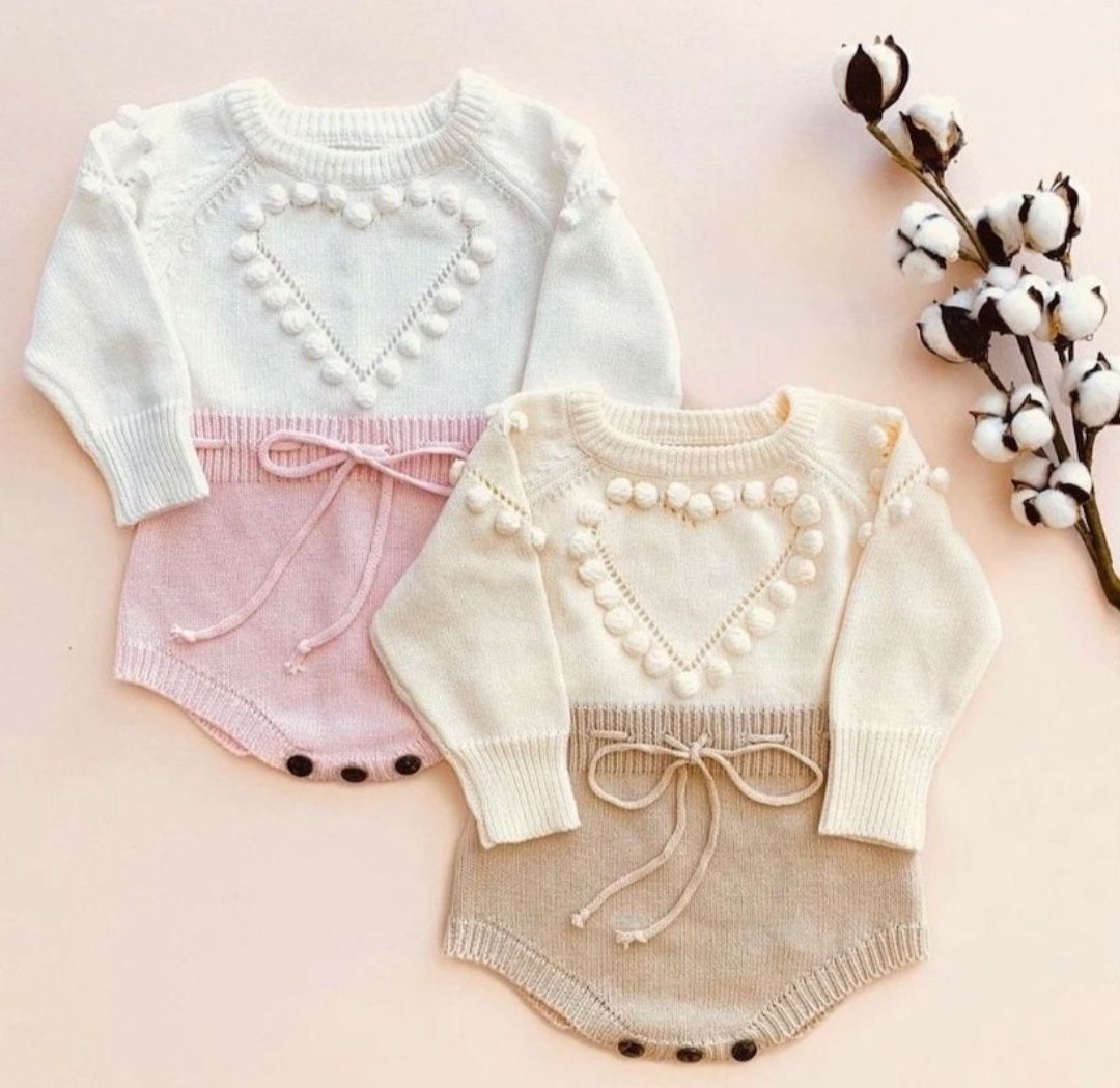 Luxury Knitted Romper Neutral Nude