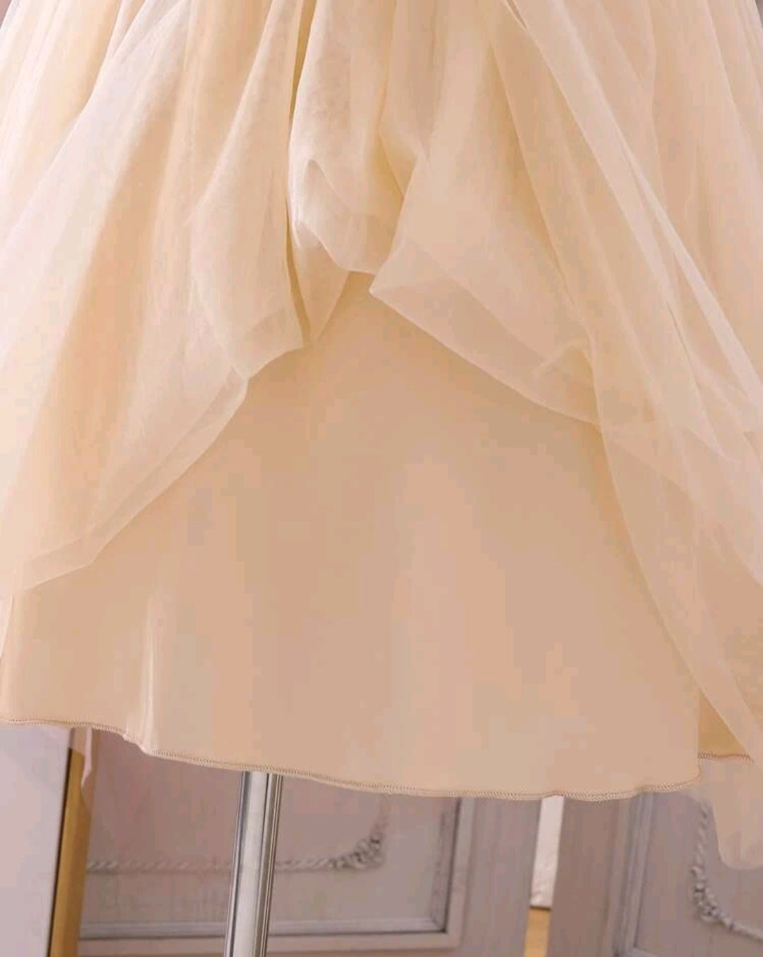 Cream Sequins Bust Special Occasions Tulle Dress and Belt / Headband