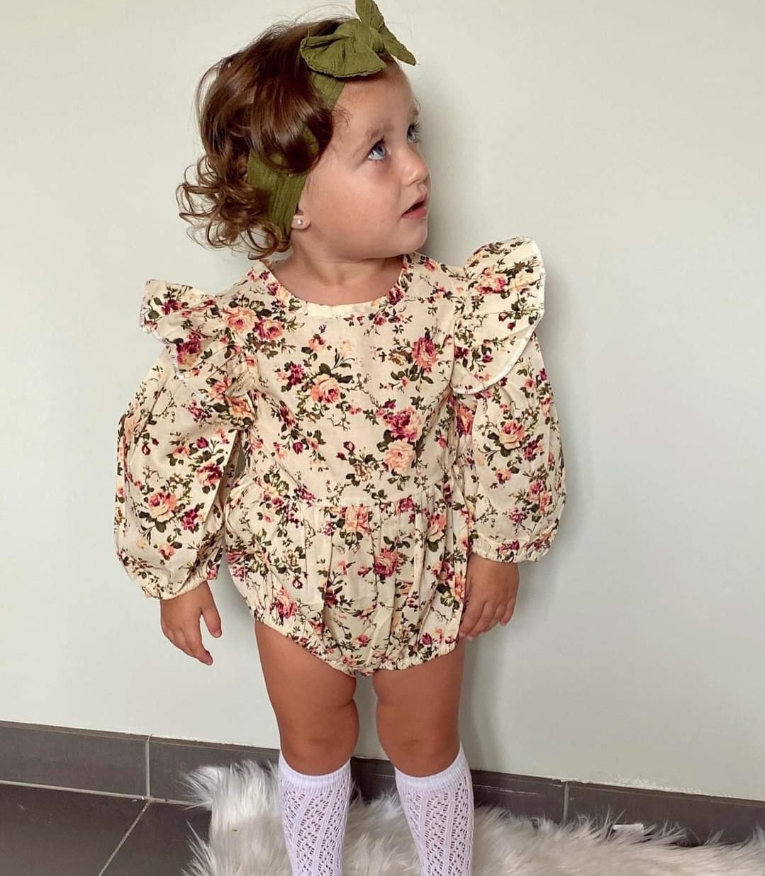 Floral Balloon Romper 100043