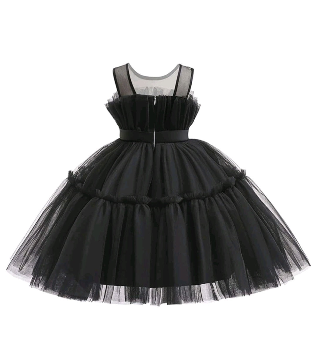 Black Princess Ruffle Dress 1001116
