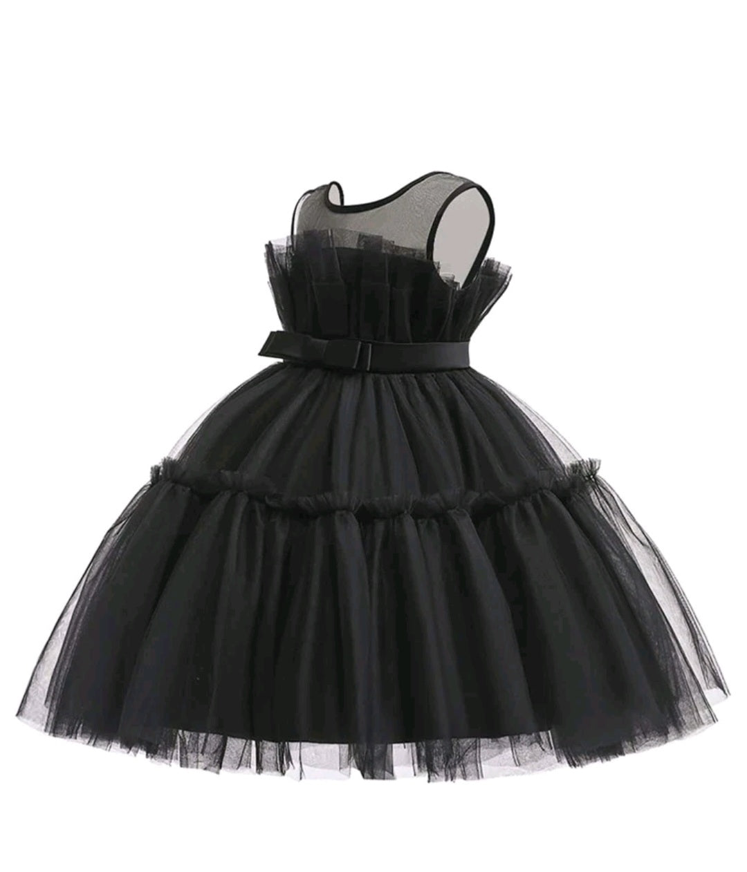 Black Princess Ruffle Dress 1001116