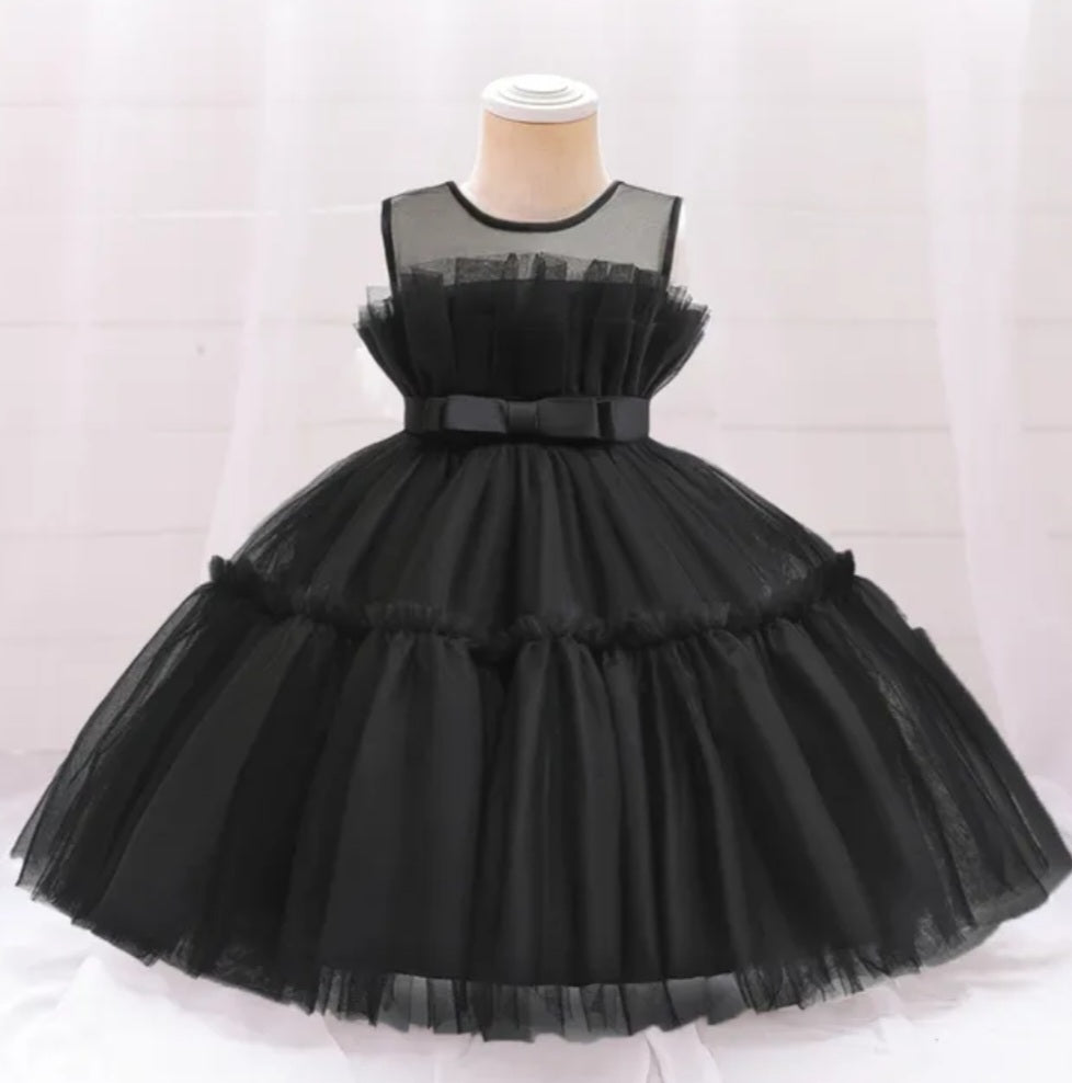 Black Princess Ruffle Dress 1001116