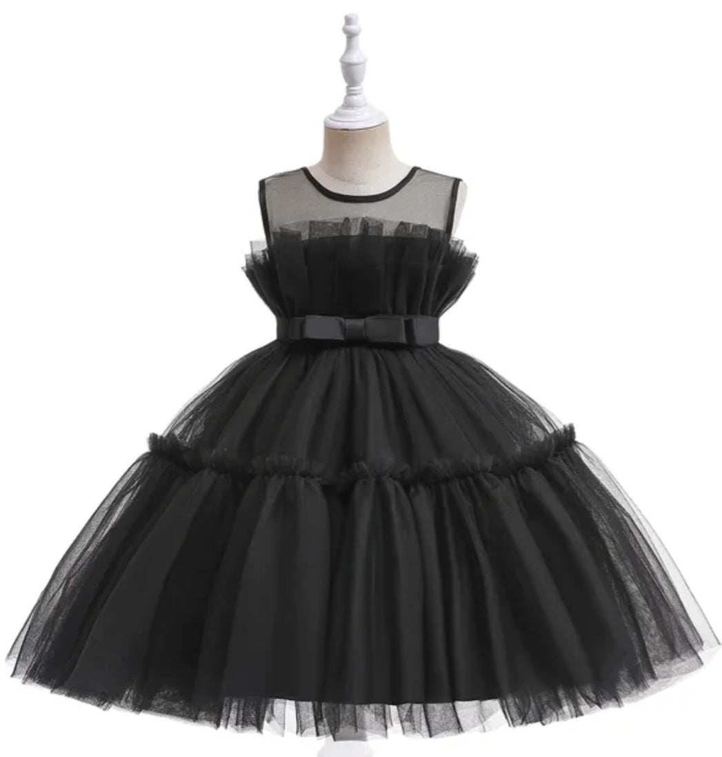 Black Princess Ruffle Dress 1001116