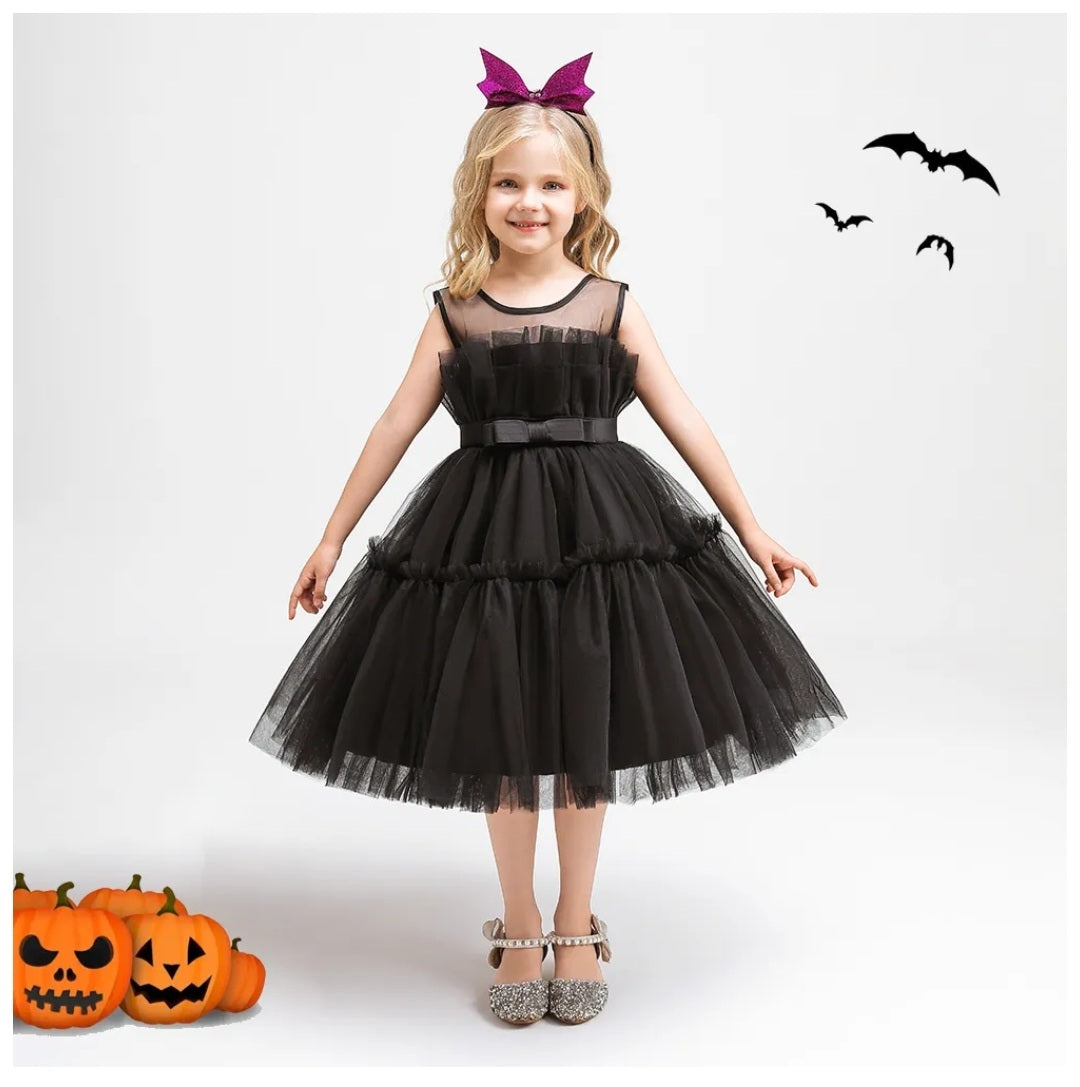 Black Princess Ruffle Dress 1001116