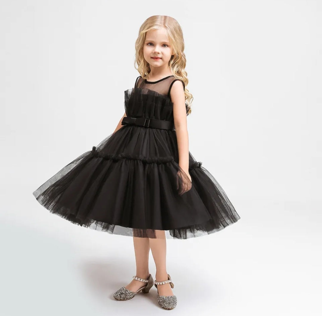 Black Princess Ruffle Dress 1001116