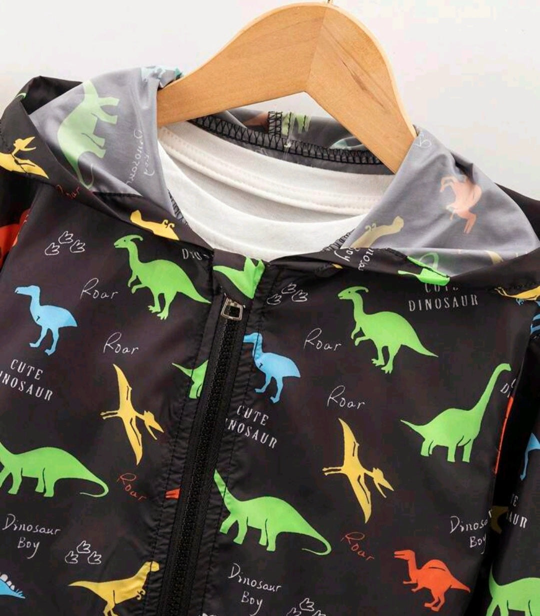 Dinosaur Windbreaker Black