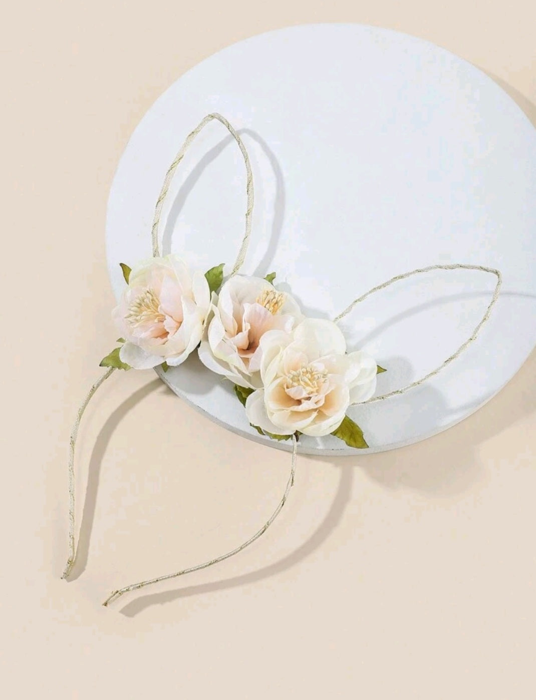 Peach Floral Bunny Ears
