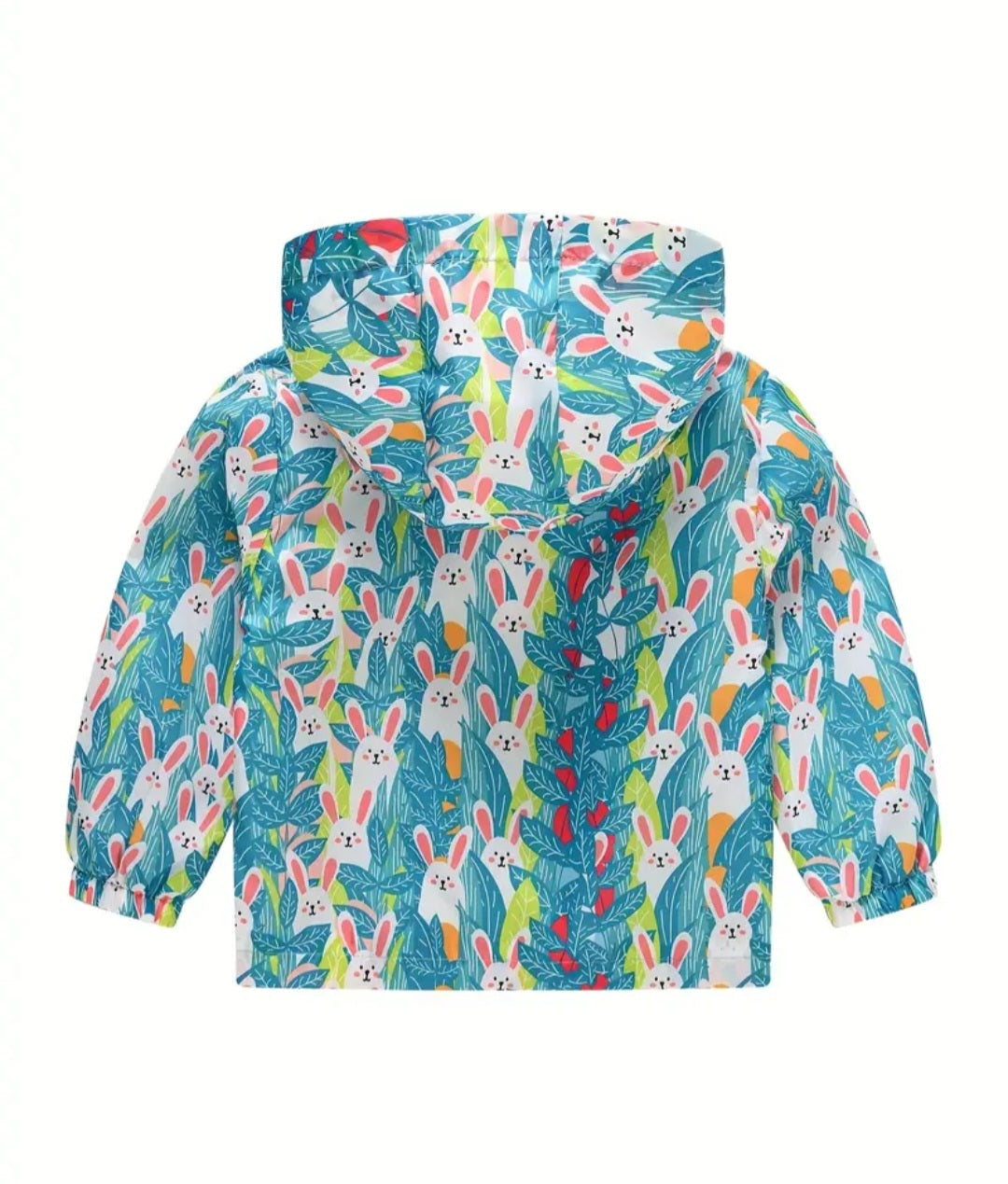 Teal Hooded Bunny Windbreaker