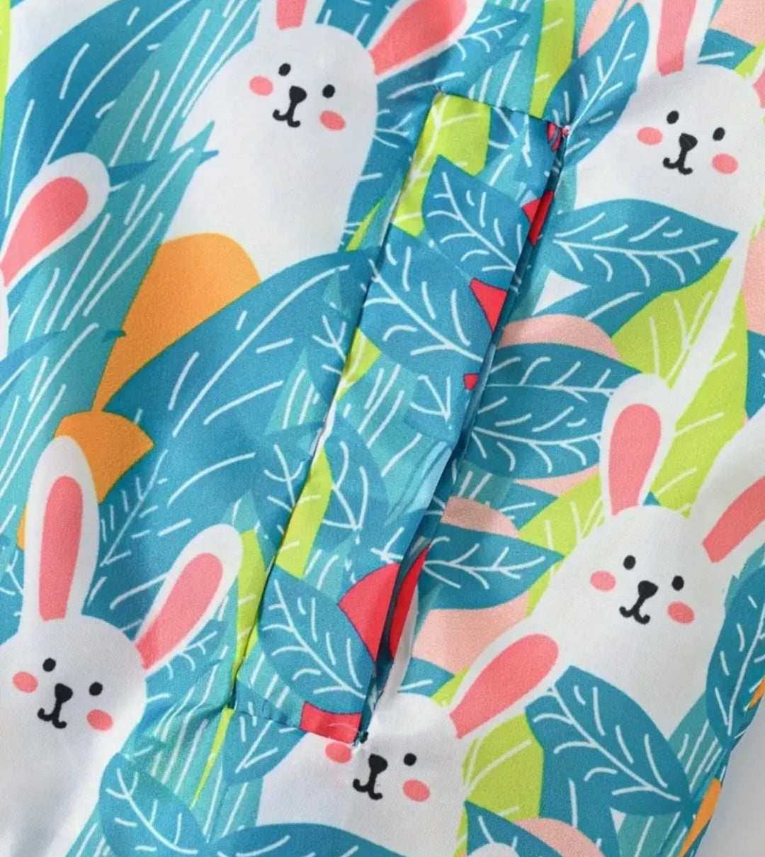 Teal Hooded Bunny Windbreaker