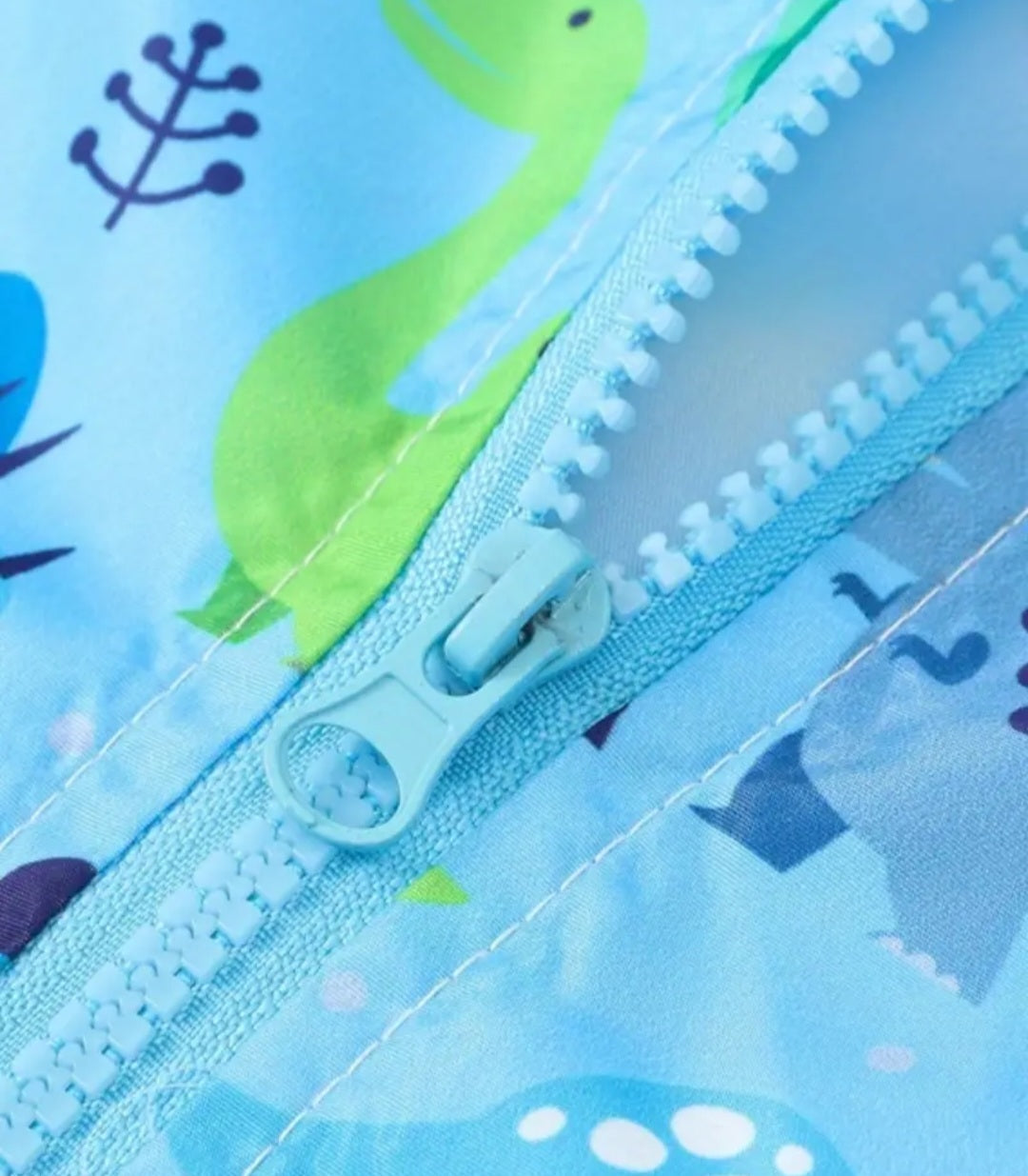Blue Dinosaur Hooded Windbreaker