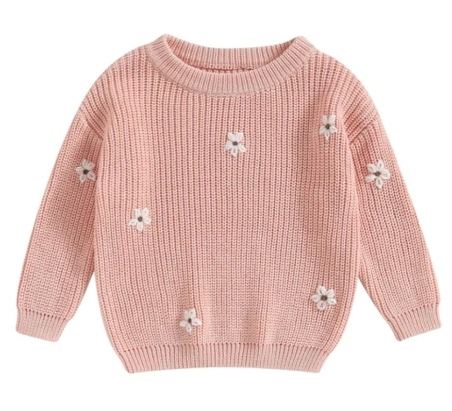 Pink Floral Sweater