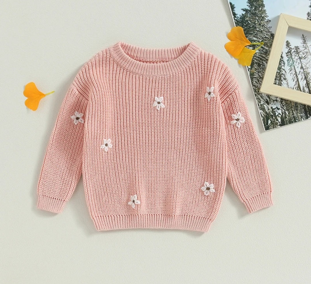 Pink Floral Sweater