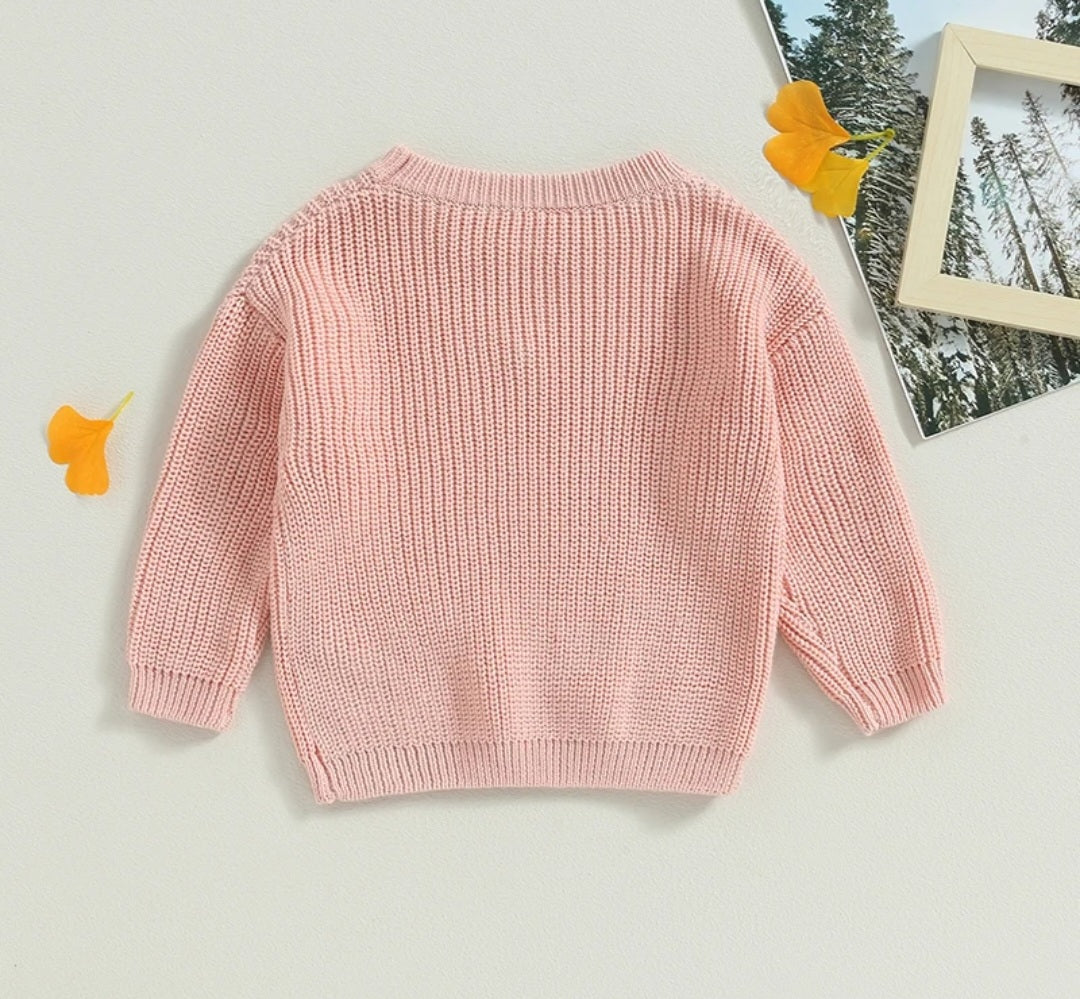 Pink Floral Sweater