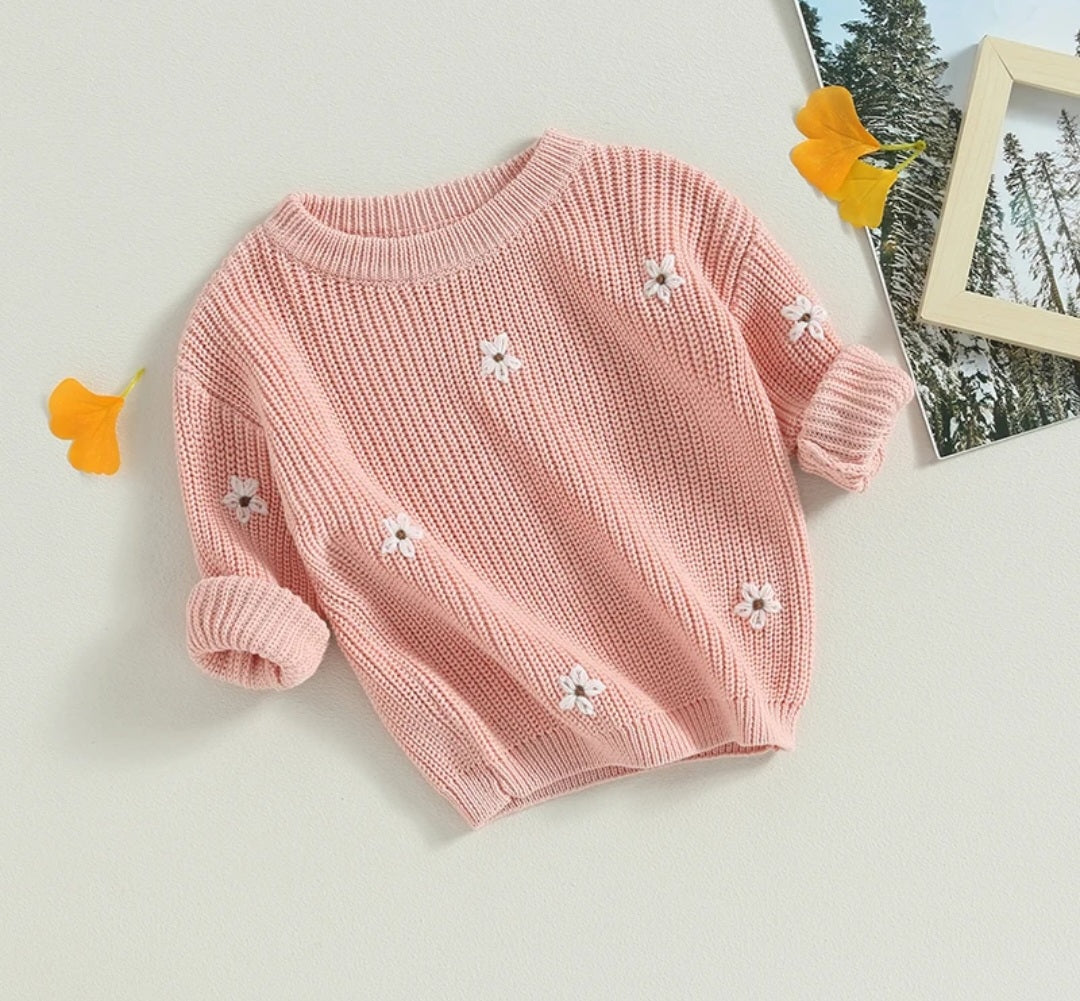 Pink Floral Sweater