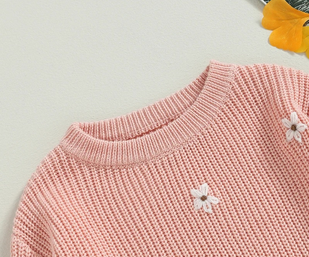 Pink Floral Sweater