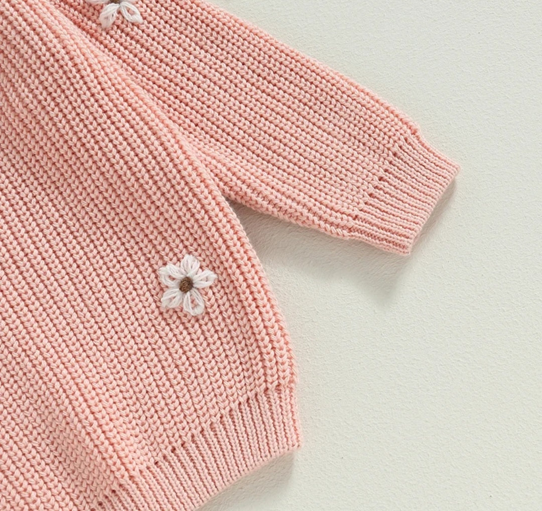 Pink Floral Sweater