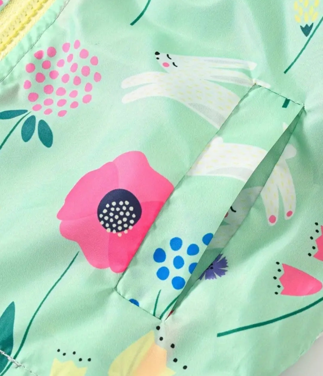 Mint Hooded Bunny Windbreaker