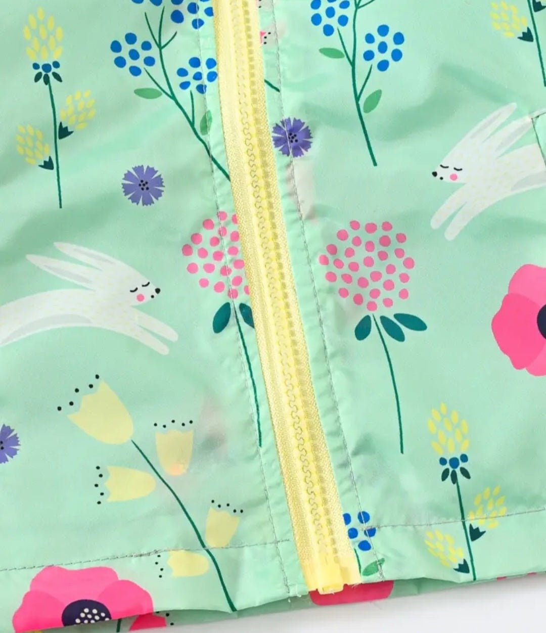 Mint Hooded Bunny Windbreaker
