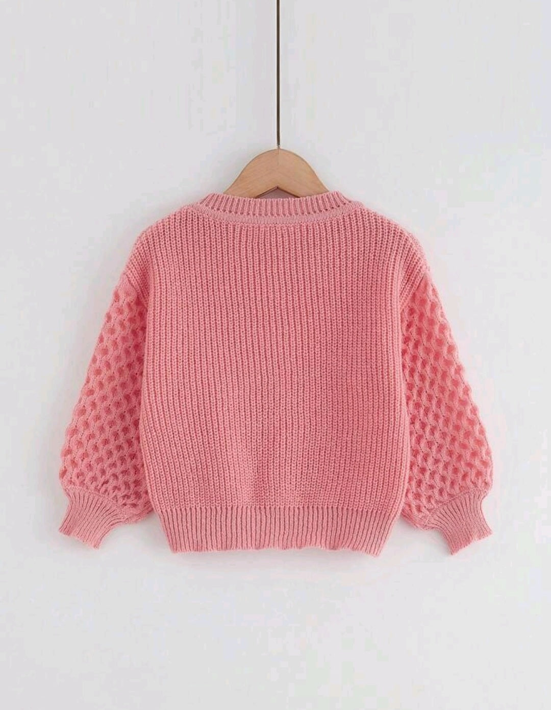 Pink Puffer Sleeve Sweater