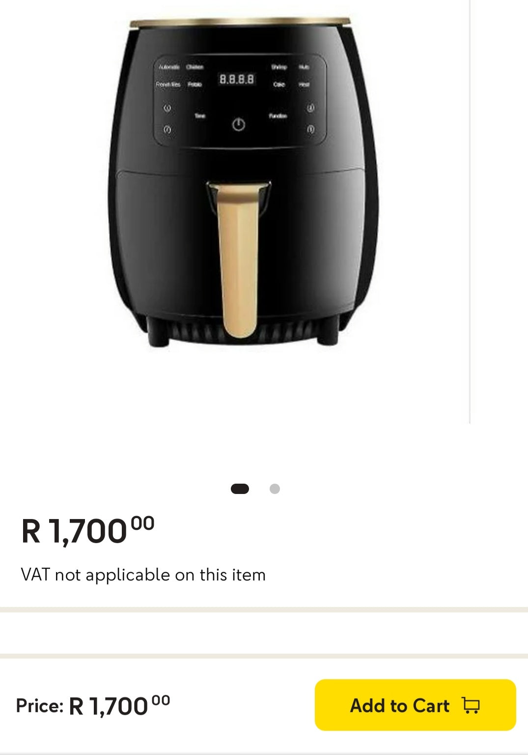 6L Digital Roaster Air Fryer with Paper Liners - Black. Fry, Roast, and Bake all your favourite foods using up to 80% less fat