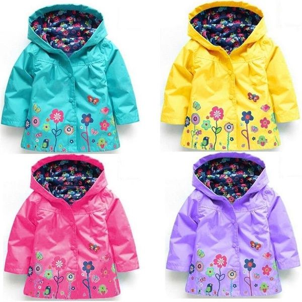 Pink Rain Coat with Floral Detail
