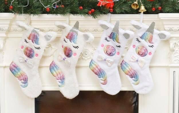 LED Unicorn Christmas Stockings
