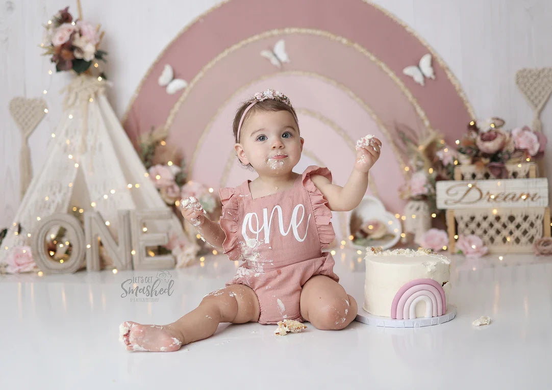 Pink First Birthday Romper