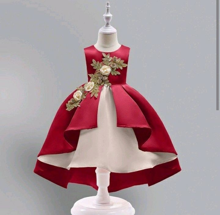 Maroon And Gold Embroidered Special Occasions Ball Gown