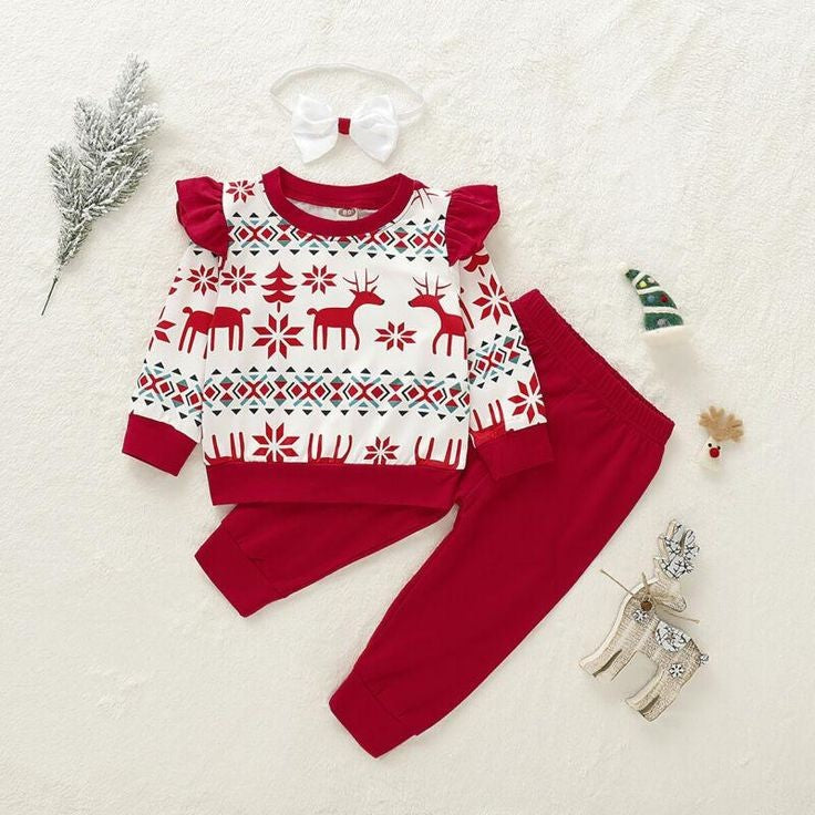 Christmas Top, Pants and Headband
