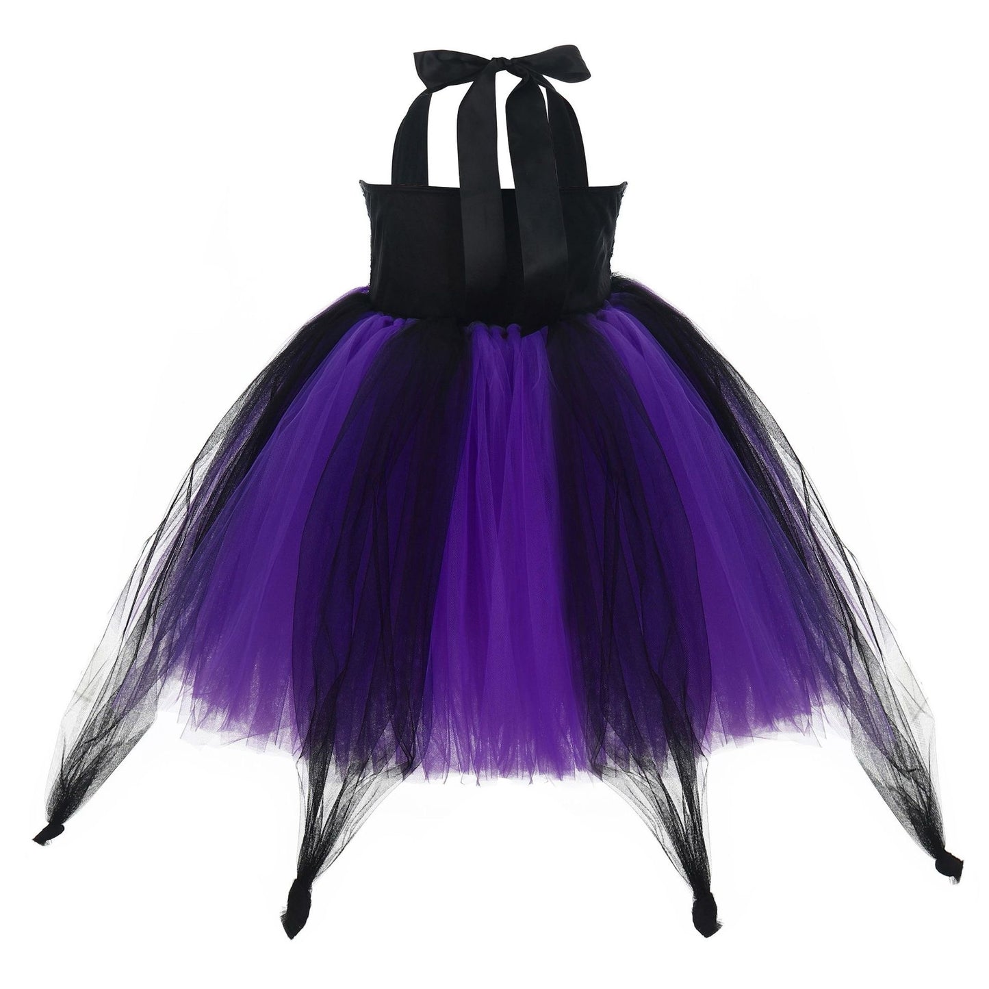 Ursula-Inspired Black and Purple Tutu Dress with crown Cosplay Little Mermaid
