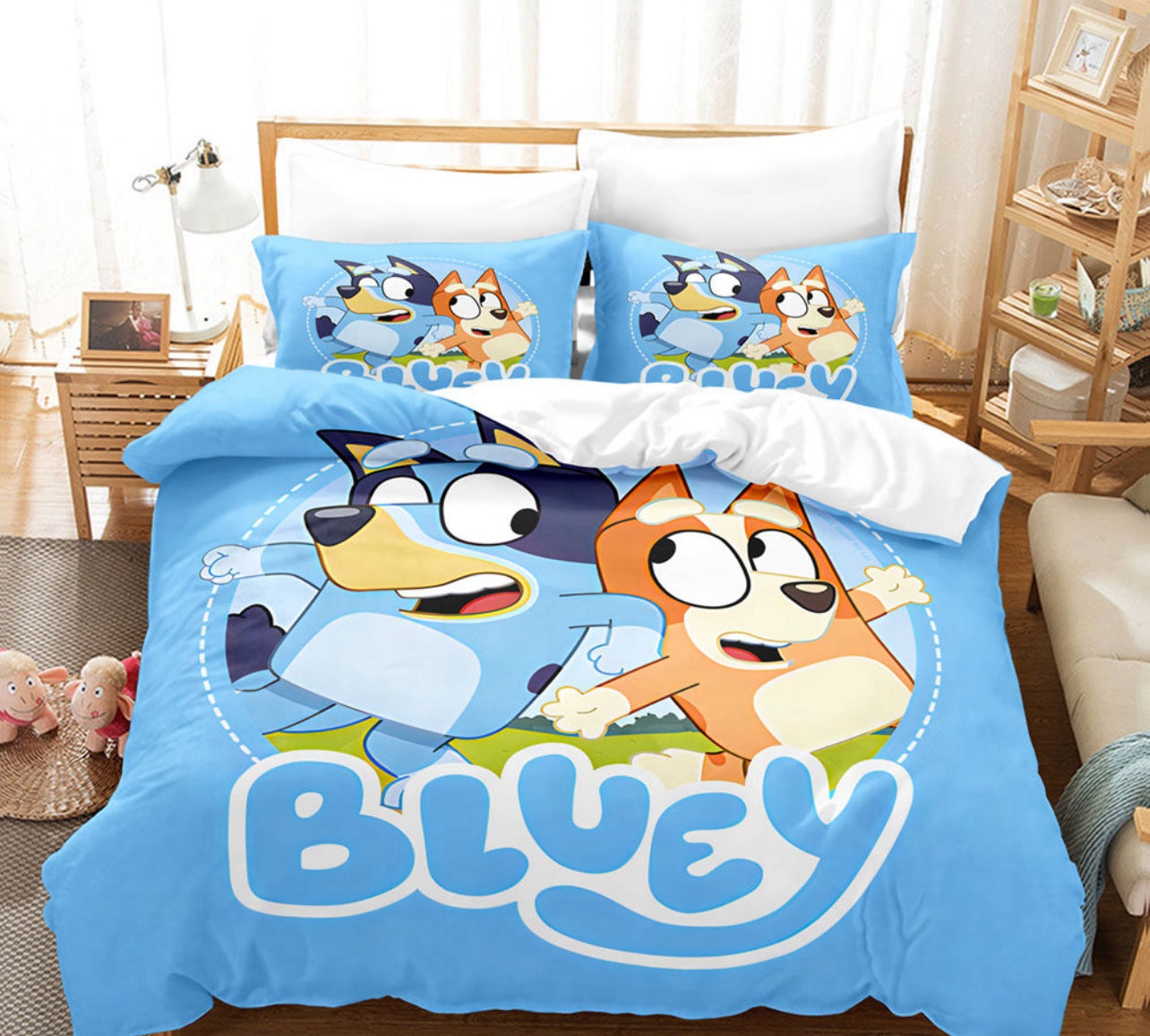 Blue Bluey Bedding